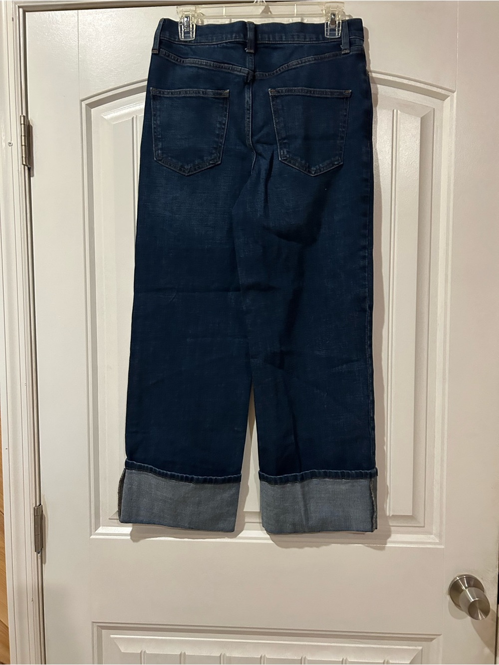 Banana Republic Dark Blue Boyfriend Jeans with Cuffed Hem
